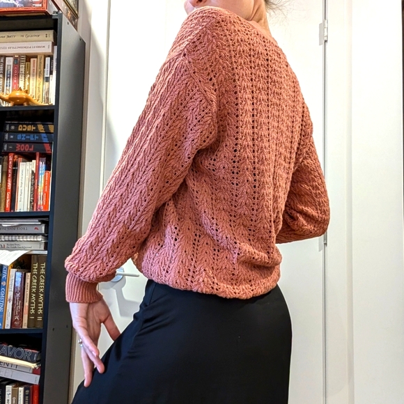 Wilfred Aritzia Blush Pink Knit Cardigan Oversize XXS XS - Picture 7 of 8